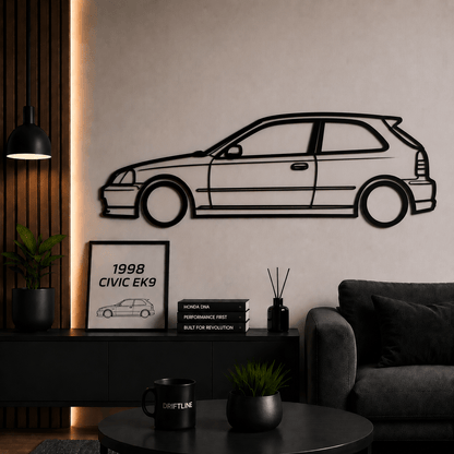 1998 Civic EK9 Siluetă Auto Minimalistă