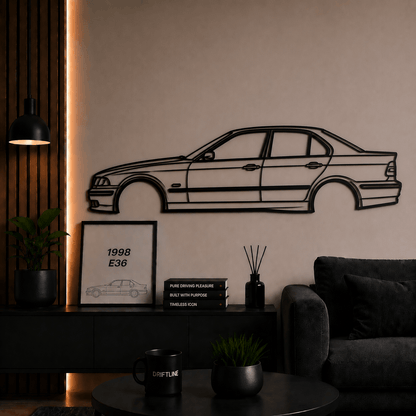 1998 E36 Siluetă Auto Minimalistă