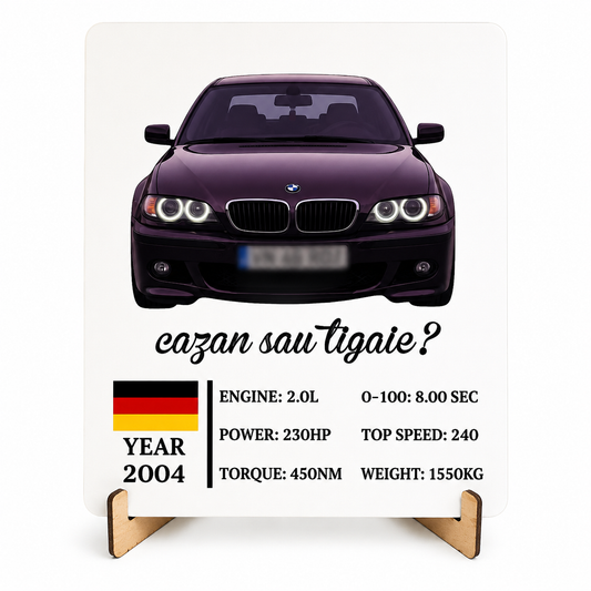 Tablou Auto Personalizat din Lemn cu Stander